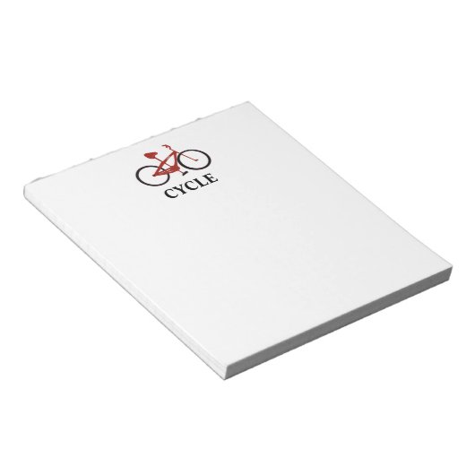 Rotes Fahrrad Notizblock (angewinkelt)