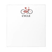Rotes Fahrrad Notizblock (Vorderseite)