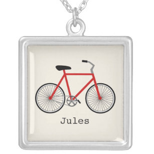 Rotes Fahrrad-personalisierte Halskette