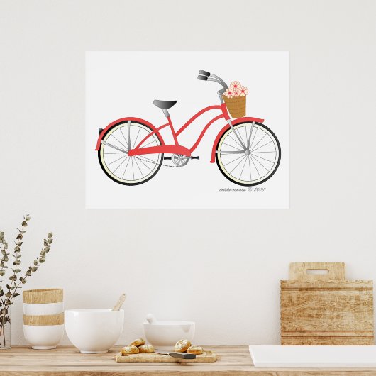 Rotes Fahrrad Poster (Küche)