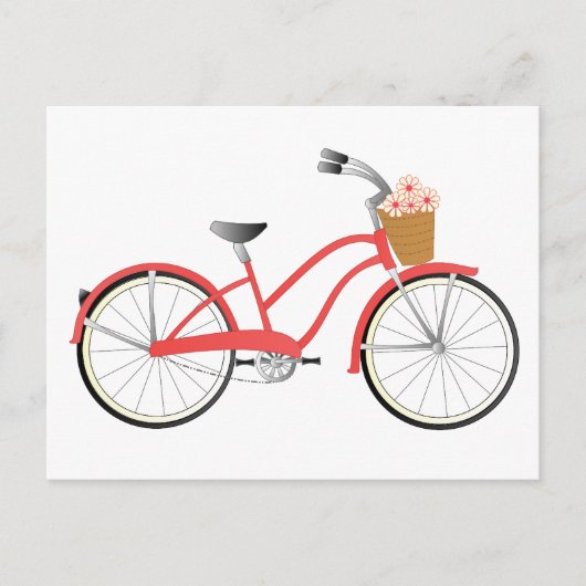 Rotes Fahrrad Postkarte (Vorderseite)