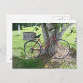 Rotes Fahrrad Postkarte (Vorne/Hinten)