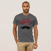 Rotes Fahrrad und Schnurrbart T-Shirt (Vorne ganz)