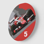 ROTES FAHRZEUG - NIEMALS AUFZUHEBEN GROßE WANDUHR (Winkel)