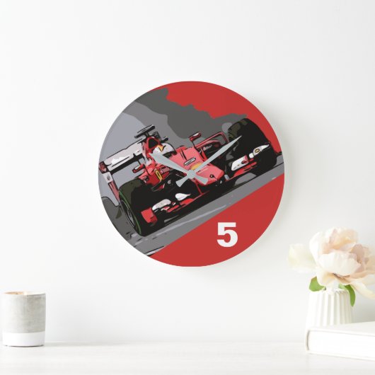 ROTES FAHRZEUG - NIEMALS AUFZUHEBEN GROßE WANDUHR (Zuhause)