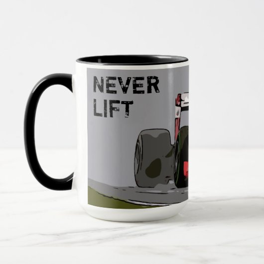 ROTES FAHRZEUG - NIEMALS AUFZUHEBEN TASSE (Links)