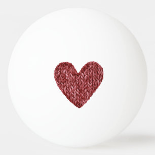 Rotes falsches Strickherz Tischtennisball
