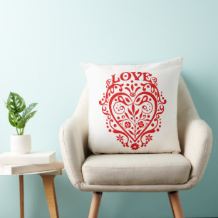 Rotes Fancy-Liebesherz 50cm Kissen