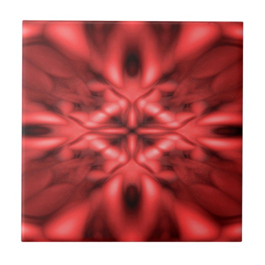 Rotes Fantasiemuster Fliese (Vorderseite)