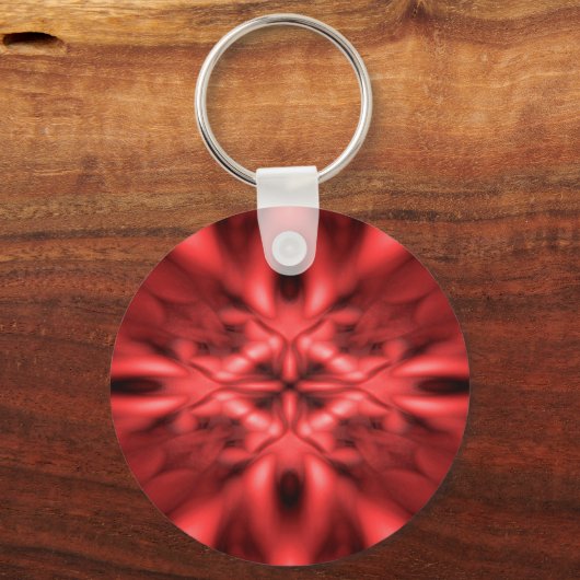 Rotes Fantasiemuster Schlüsselanhänger (Vorderseite)