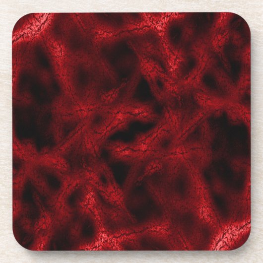 Rotes Fantasiemuster Untersetzer (Vorderseite)