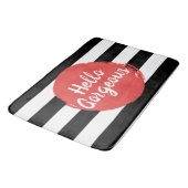 Rotes Farben-hallo herrliches Badematte (Schrägansicht)