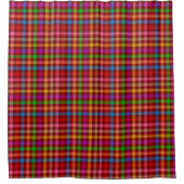 Rotes farbenfrohes Gingham-Karo-Muster Duschvorhang (Vorderseite)