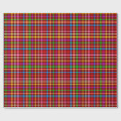 Rotes farbenfrohes Gingham-Karo-Muster Geschenkpapier (Flach)