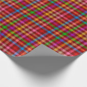 Rotes farbenfrohes Gingham-Karo-Muster Geschenkpapier (Ecke)