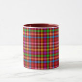 Rotes farbenfrohes Gingham-Karo-Muster Tasse (Zentrum)