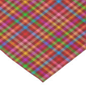 Rotes farbenfrohes Gingham-Karo-Muster Tischdecke (Schrägansicht)