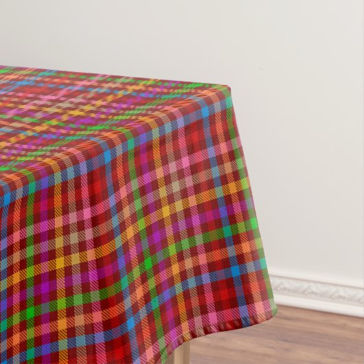 Rotes farbenfrohes Gingham-Karo-Muster Tischdecke (Beispiel)