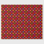 Rotes farbenfrohes Regenbogen-Punkte-Design  Geschenkpapier (Flach)