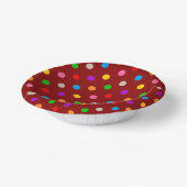 Rotes farbenfrohes Regenbogen-Punkte-Design Pappteller (Gewinkelt)
