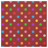 Rotes farbenfrohes Regenbogen-Punkte-Design  Stoff (Muster)