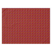 Rotes farbenfrohes Regenbogen-Punkte-Design Tischdecke (Vorderseite (Horizontal))
