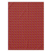Rotes farbenfrohes Regenbogen-Punkte-Design Tischdecke (Vorderseite)