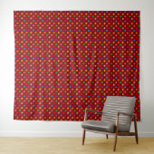 Rotes farbenfrohes Regenbogen-Punkte-Design Wandteppich (Beispiel (Horizontal))