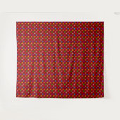 Rotes farbenfrohes Regenbogen-Punkte-Design Wandteppich (Vorderseite (Horizontal))