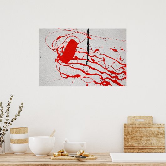 rotes Farbposter Poster (Küche)