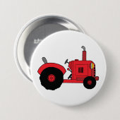 Rotes Farmtraktor-Fahrzeug Button (Vorne & Hinten)