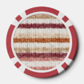 Rotes Faux-Knitt-Herz Pokerchips (Rückseite)