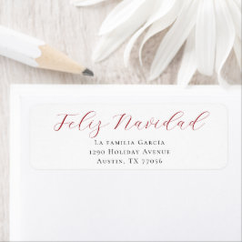 Rotes Feliz Navidad Rücksende-Adressetikett