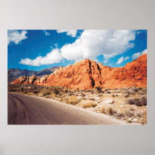 Rotes Felsen-Schlucht-Nevada-vektorgraphik-Plakat Poster