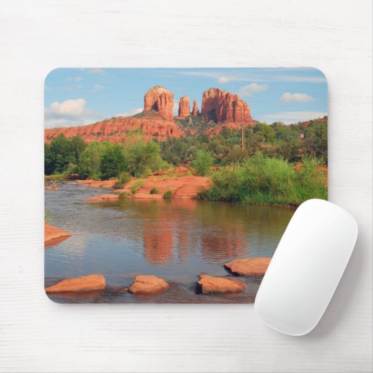 Rotes Felsen-Überfahrt mousepad (Mit Mouse)