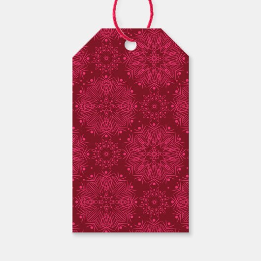 Rotes festes Muster Geschenkanhänger (Vorderseite)
