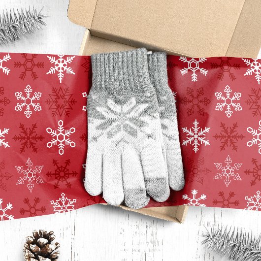 Rotes festes Schneeflockenmuster Seidenpapier