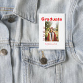 Rotes fettes Foto Abschluss Name Klasse Text Button (Insitu)