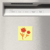 Rotes Feuer Blume Magnet (In Situ (Geschirrspüler))