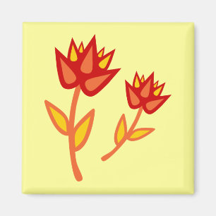 Rotes Feuer Blume Magnet