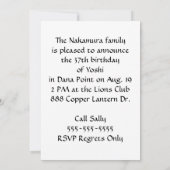 Rotes Feuer-Drache-Geburtstag laden ein Einladung (Rückseite)