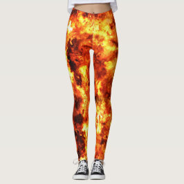 Rotes Feuer Leggings