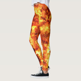 Rotes Feuer Leggings
