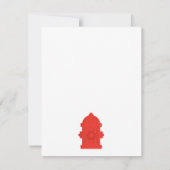 Rotes Feuer-LKW, niedlicher Hund und Einladung (Rückseite)