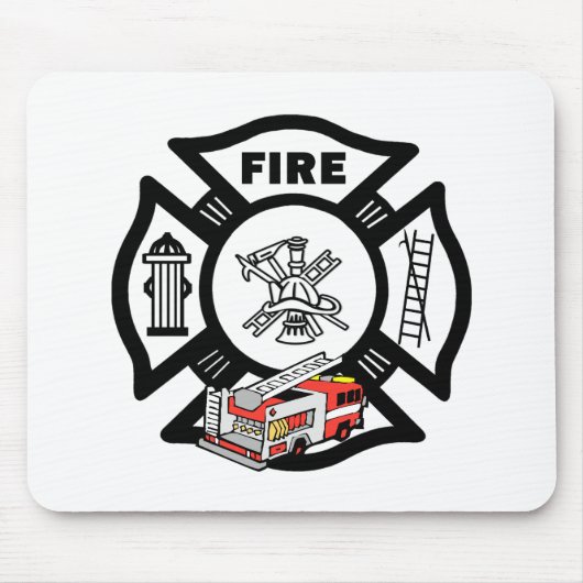 Rotes Feuer-Motor-Rettung Mousepad (Vorne)