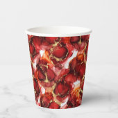 Rotes Feuer Muster Pappbecher (Vorderseite)