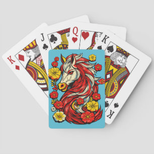 Rotes Feuerpferd – Chinesischer Zodiakus 2026 Spielkarten
