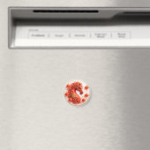 Rotes Feuerpferd - Neujahrsfeier 2026 - Design Magnet (In Situ (Geschirrspüler))