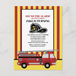 Rotes Feuerwehrweihnachtskind zum 5. Geburtstag Postkarte