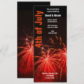 Rotes Feuerwerk 4. Juli Einladung (Vorne/Hinten)